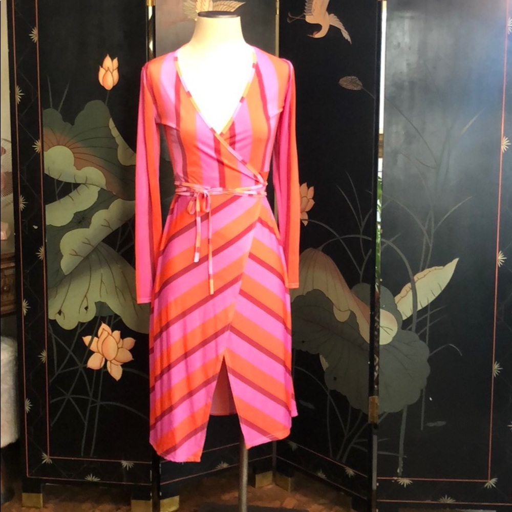 Striped Wrap Dress